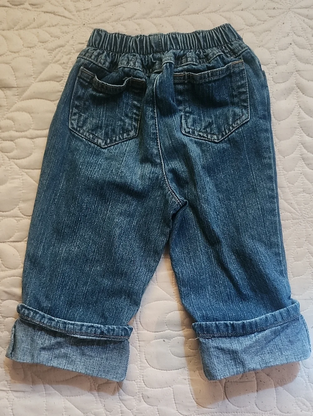 Vintage Disney Minnie Mouse Cuffed Capri Jeans With Minnie Embroidered Patches